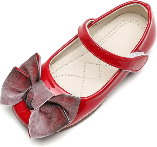 Vista 3 de Komfyea Zapatos de vestir planos de ballet con lazo para niña pequeña