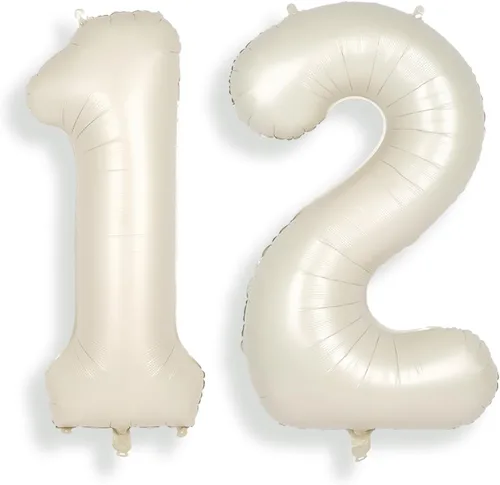 Vista 16 de SUWEN Globos de helio grandes de 102 cm (40 pulgadas) con letra S en color crema. Globos grandes de papel de aluminio con letra en helio, de A a Z.