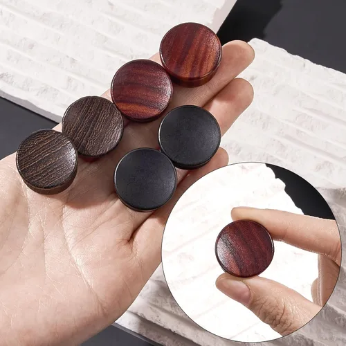 Vista 6 de Oyaface Juego de tapones de sillín de madera, túneles de dilatadores de oído naturales, 0G-1.181 in
