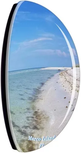Vista 2 de Imanes de cristal para refrigerador Marco Island Keewaydin Island Florida USA Travel Souvenir divertido adhesivo para regalo, decoración del hogar