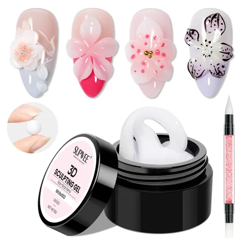 Vista 25 de Gel de uñas sólido Builder, gel duro transparente para esculpir uñas Aqua Clear