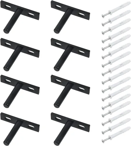 Vista 18 de Antrader Soporte de Estante Flotante Negro, 4 Piezas Soportes Ocultos de Estante de 2 Pulgadas Soporte Ciego de Estante Soportes Ocultos
