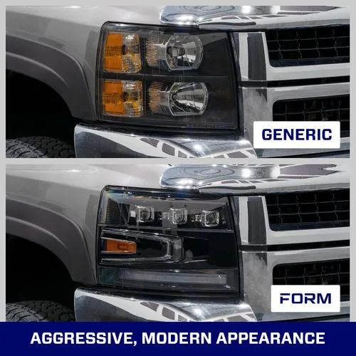 Vista 7 de Form Lighting Faros Delanteros Proyectores LED Secuenciales compatibles con Chevrolet Silverado 2007-2013 (par)