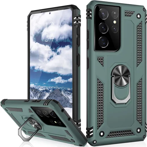 Vista 79 de IKAZZ Funda para Galaxy S21, Grado Militar Resistente a Golpes de Servicio Pesado Cubierta Protectora para Teléfono Pasa Prueba de Caída de 16 pies