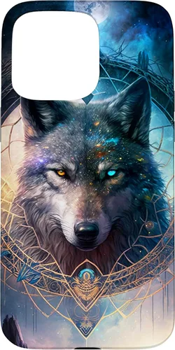 Vista 31 de Wolf Mystical Surreal Fantasy Funda para iPhone 17