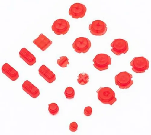 Vista 2 de Handle Transparent Button Key for Switch NS Left and Right Handle Full Set of Color Key Buttons (Clear Red)