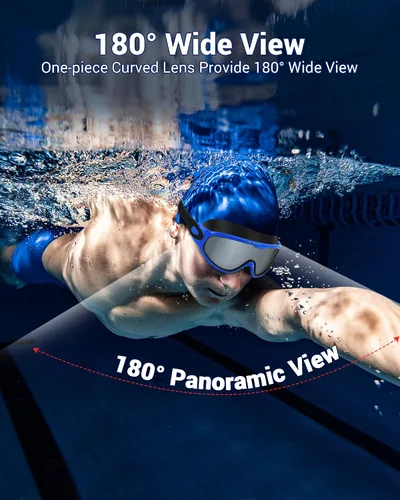 Vista 4 de Freela 2 Pack Swim Goggles for Adult Men Women,180°Wide Vision Anti-fog UV Protection No Leak Clear Swimming Goggles