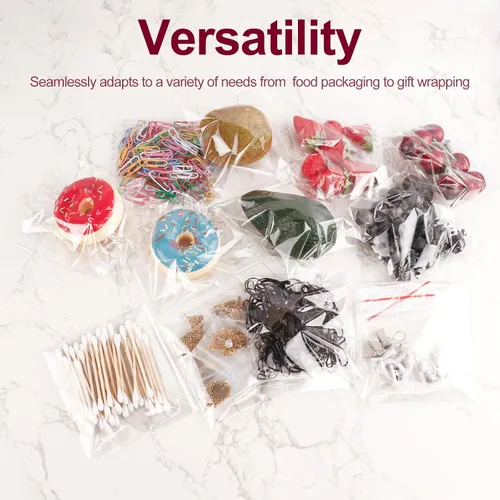 Vista 11 de 300 bolsas de celofán transparentes autosellantes – Bolsas de galletas, dulces y pan (5 x 6 pulgadas)