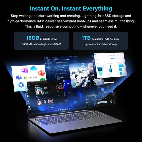 Vista 12 de GEEKOM GeekBook X16 Pro Laptop, 16" 2.5K IPS, 2.8 lb Ultra-Light Notebook