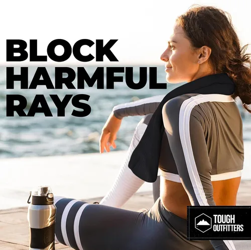 Vista 5 de Toalla de Enfriamiento Tough Outdoors - Toallas de Enfriamiento para Cuello y Cara - Envoltura de Hielo y Paño de Sudor para Camping, Gimnasio, Yoga