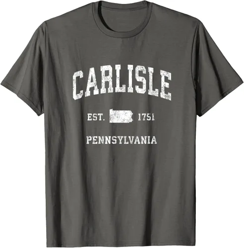 Vista 30 de Carlisle Pennsylvania PA - Camiseta deportiva vintage con diseño deportivo, Negro, S