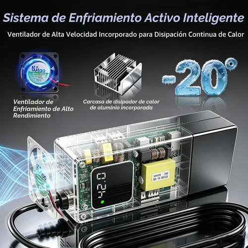 Vista 4 de Cargador de batería de 42V 2A para baterías de litio 10S 36V