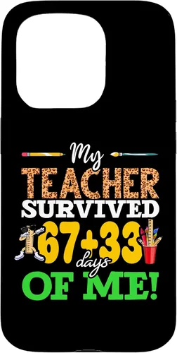 Vista 14 de My Teacher Survived 67+33 Days of Me Dab 100 Days of School Case for iPhone 17
