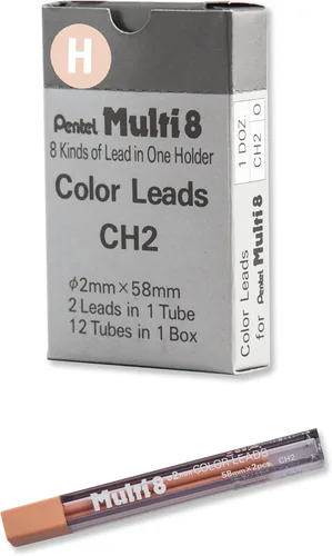 Vista 8 de Pentel Arts - Recambio de plomo para lápices de 8 colores, negro, 24 piezas de plomo (CH2-A)