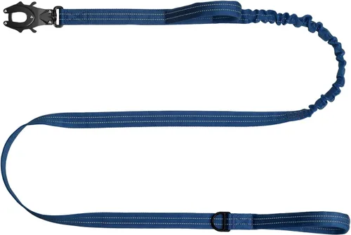 Vista 11 de ICEFANG Correa táctica para perro, correa elástica para entrenamiento K9 con 2 asas de control, cierre de metal de liberación rápida resistente