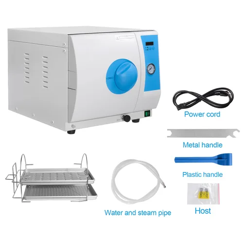 Vista 3 de Clase N 18L Esterilizador de vapor semiautomático portátil Esterilizador de autoclave de mesa Esterilizador Digital Pantalla Autoclave Vapor