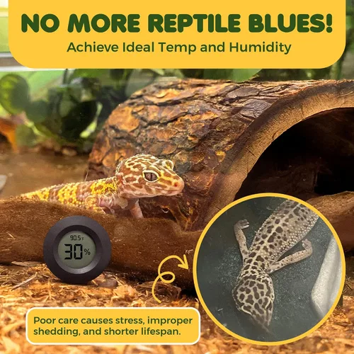 Vista 3 de SunGrow Termómetro de reptiles con higrómetro con pantalla digital, temperatura precisa, medidor de humedad para tanques de serpientes y lagartos