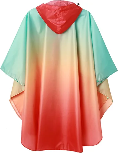 Vista 2 de SaphiRose Unisex Rain Poncho Raincoat Hooded for Adults Women with Pockets