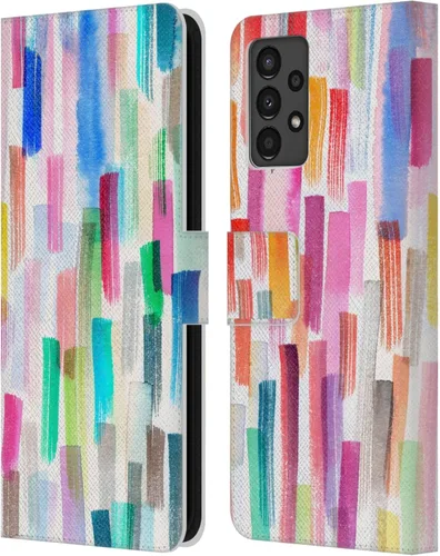 Vista 235 de Head Case Designs Officially Licensed Ninola Brushstrokes Multi Colorful Leather Wallet Case Compatible with Samsung Galaxy A07 4G