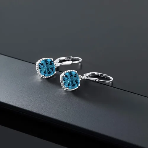 Vista 52 de Gem Stone King Aretes colgantes de plata de ley 925 de 0.315 pulgadas para mujer