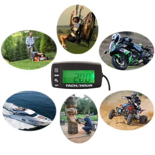 Vista 7 de Tacómetro de motor pequeño, medición de RPM, medidor digital de horas, para barco, motocicleta, motosierra, motocicleta, motocross, quitanieves