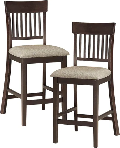 Vista 9 de Lexicon Baronscourt - Juego de 2 taburetes tapizados acolchados con altura de asiento 25.5 pulgadas, sillas de cocina con altura de mostrador