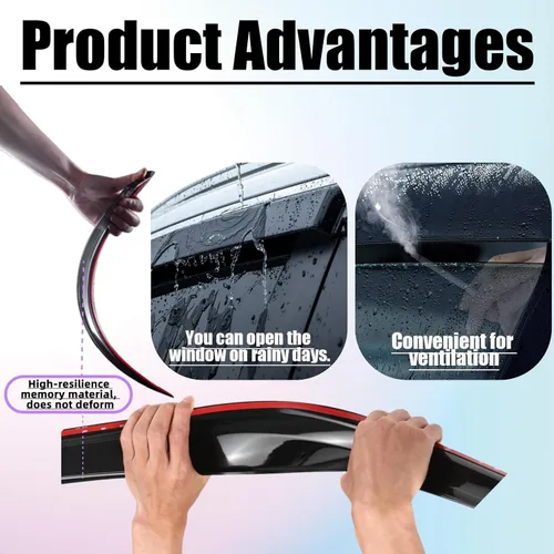 Vista 4 de Latest Window Visors Design for Chevrolet Equinox 2017-2026,Tape-On Window Deflectors,Weather Protection Wind Noise Reduction,Extra Durable Vent