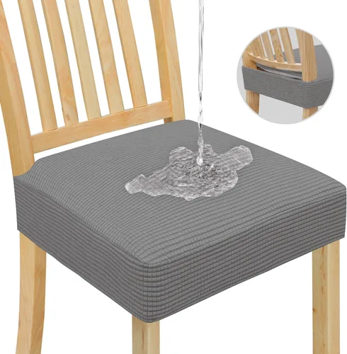 Vista 19 de Easy-Going Fundas de asiento 100% impermeables para sillas de comedor, juego de 2, fundas elásticas para asientos de silla, protector deslizable