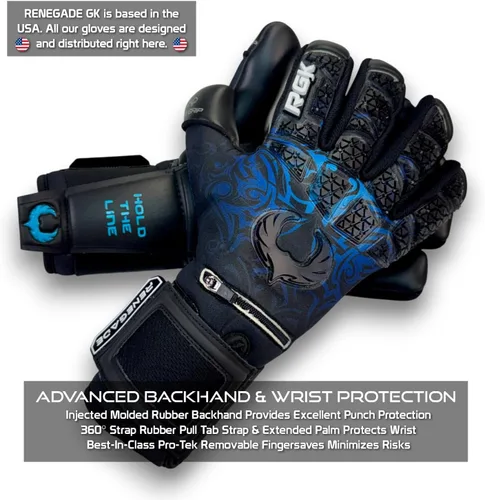 Vista 6 de Renegade GK Limited Edition Rogue - Guantes de portero de fútbol con microprotección (tallas 6-11, nivel 4+) Pro-Tek Fingersaves y agarre Giga