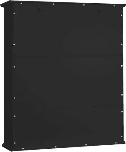 Vista 9 de TaoHFE Gabinete de almacenamiento negro para baño sobre el inodoro, organizador de gabinete de medicina de pared con 2 puertas y estantes