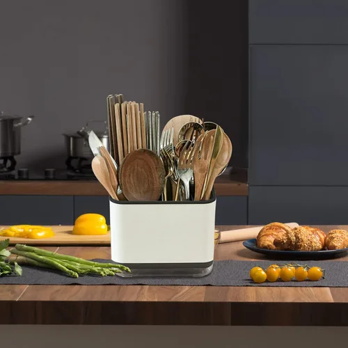 Vista 3 de Organizador para Utensilios de Cocina, Escurridor de Cubiertos, Organizador para Fregadero, Soporte para Palillos, Soporte para Cuchara, Escurridor