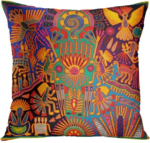 Vista 6 de Britimes - Juego de 4 fundas de almohada decorativas para cama, sofá, sofá, fundas de almohada, 18 x 18 in, 4 unidades Mexicano