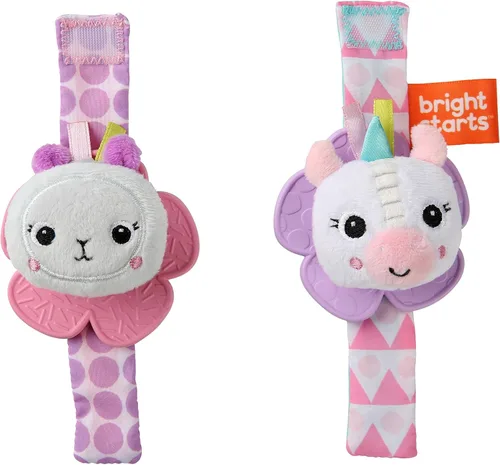 Vista 10 de Bright Starts Snuggle & Teethe - Juguete de peluche para dentición sin BPA con sonido crujiente para bebé - Elefante