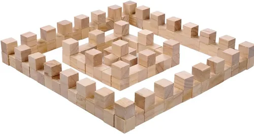 Vista 2 de Supla 120 bloques de madera maciza natural de 1 pulgada para manualidades sin terminar para regalos de bricolaje