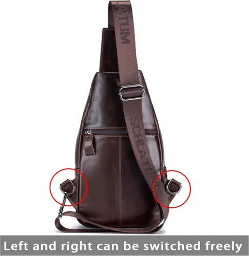 Vista 204 de LUKZIJAES Bolso bandolera de cuero genuino para hombre