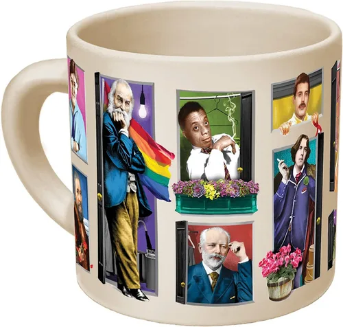 Vista 5 de Taza que cambia de calor Great Gays – Añade café y famosos gays de la historia salen del armario