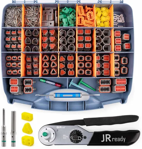 Vista 9 de JRready ST6306-1 Kit maestro de conectores Deutsch con herramienta de crimpado estilo torreta Deutsch JRD-HDT-48, conectores DT DTM DTP DTHD