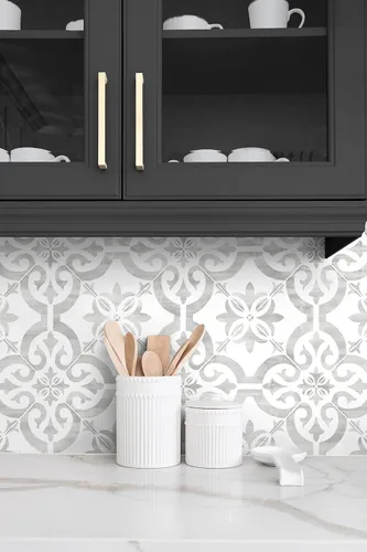 Vista 4 de Lillian August Luxe Haven Porto - Papel tapiz para azulejos (niebla Harbor)
