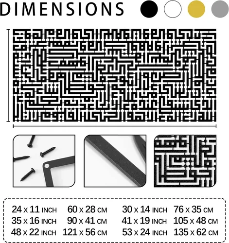 Vista 4 de Ayatul Kursi - Arte de pared de metal islámico, arte de pared islámico, decoración del hogar musulmán, decoración de Ramadán Eid, arte de pared