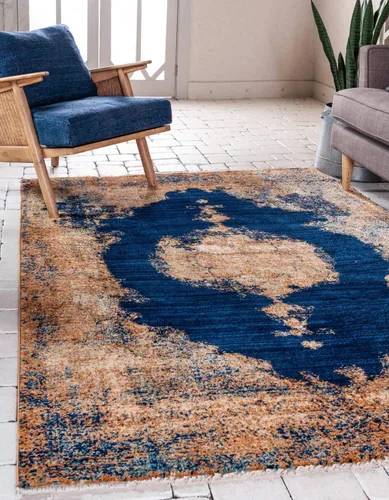 Vista 14 de Unique Loom Dorchester Collection - Alfombra rectangular de 4 pies 1 pulgada x 6 pies 1 pulgada, color beige y negro