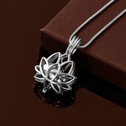 Vista 3 de AILIN Collares de urna con nombre grabado personalizado para cenizas para mujeres y hombres, collar con colgante de recuerdo conmemorativo