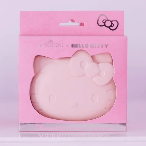 Vista 5 de Impressions Vanity Hello Kitty - Espejo compacto Kawaii con interruptor de sensor táctil para brillo ajustable, espejo de maquillaje iluminado