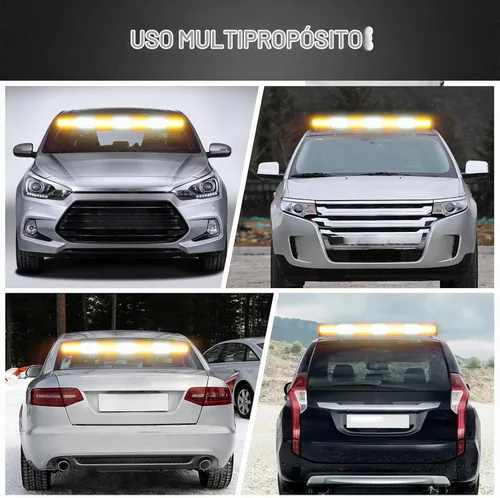 Vista 8 de Barra de Luz de Asesor de Tráfico de 32 Pulgadas, Advertencia de Emergencia, Luces LED Estroboscópicas, 13 Patrones de Intermitencia, Montaje