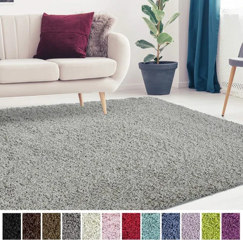 Vista 9 de Alfombra acogedora y suave de pelambre de felpa de iCustomRug., Sintético, Gris claro