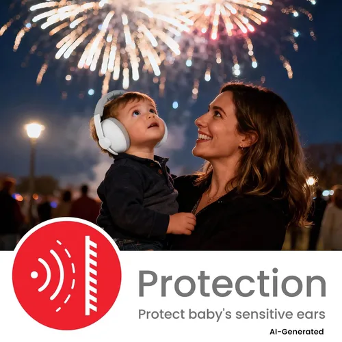 Vista 7 de Auriculares de bebé para protección contra el ruido, color blanco