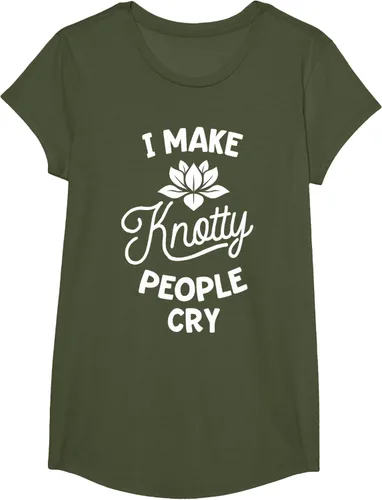 Vista 80 de Camiseta divertida de terapia de masaje I Make Knotty People Cry, Negro, S