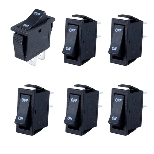 Vista 7 de DWMD - Interruptor oscilante rectangular para barco, 6 unidades, 2 pines, SPST, interruptor de palanca AC 250V/16A 125V/20A para automóvil, barco