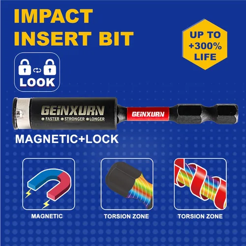 Vista 5 de Geinxurn Juego de brocas de destornillador magnético de impacto de seguridad T15 de 2 pulgadas, juego de brocas de potencia de cabeza Torx #15 de 51