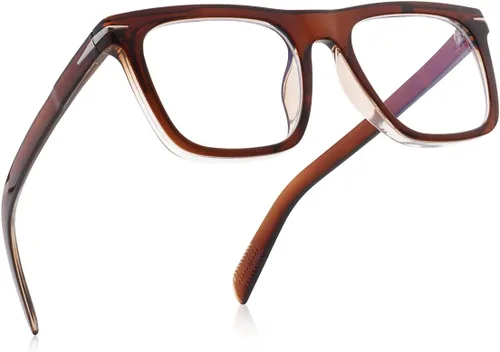 Vista 20 de Gafas de bloqueo de luz azul de moda con marco cuadrado para hombres y mujeres, gafas de computadora sin receta, 01 Negro