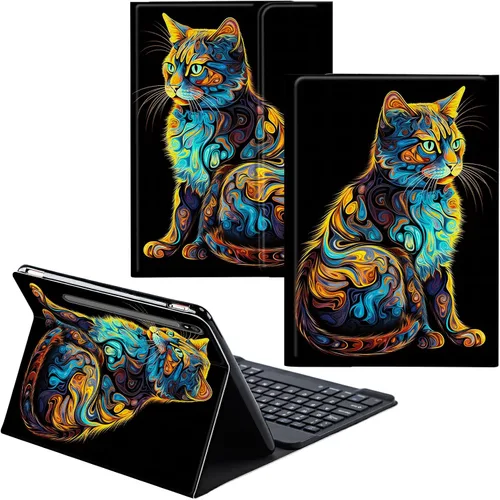 Vista 87 de Para Samsung Galaxy Tab S6 Lite Funda 2022/2020 Teclado Inalámbrico Desmontable Y Cubierta De Soporte De Cuero PU Funda Protectora Para Samsung